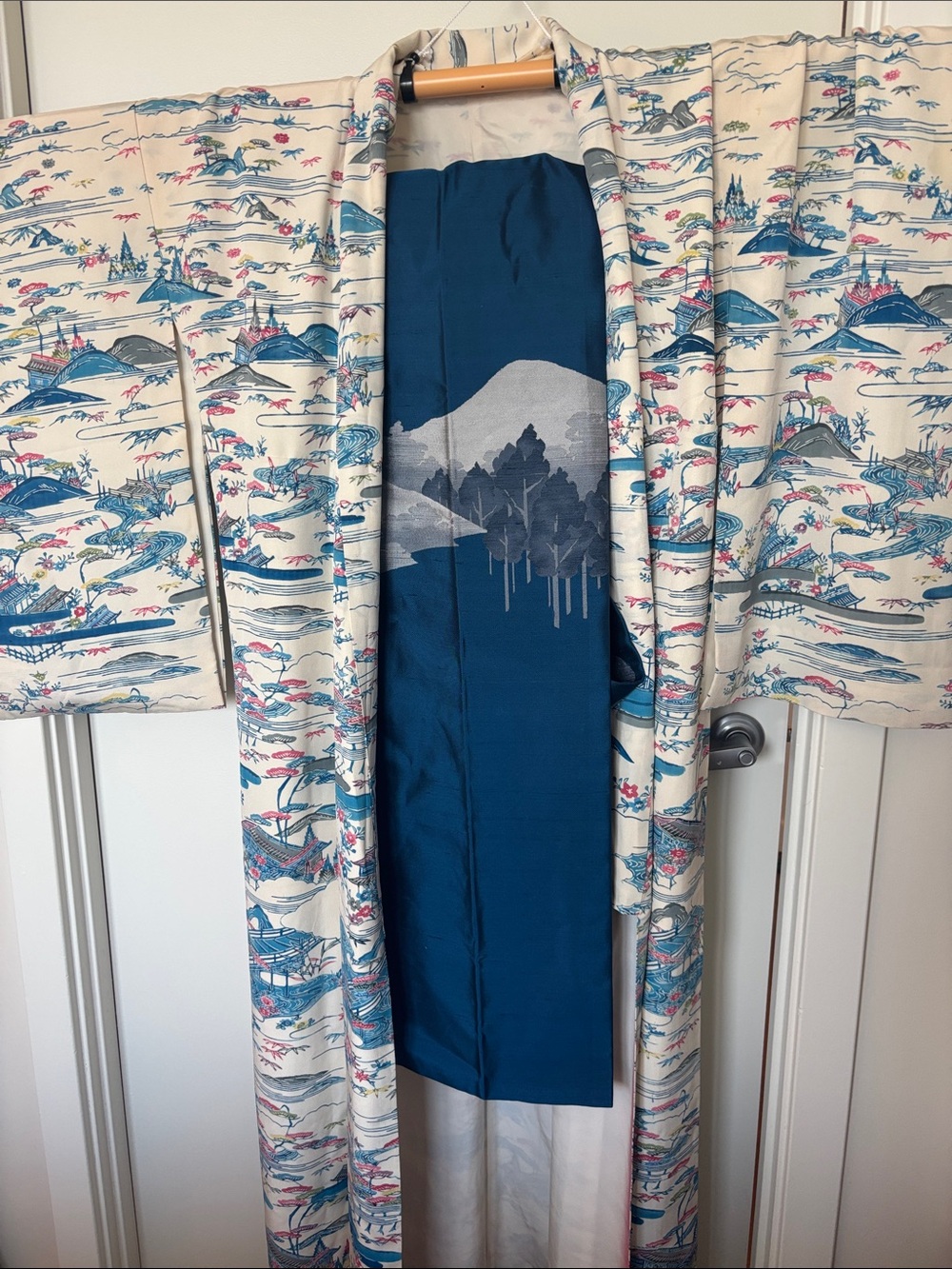 Kimono & Obi Set - Silk Komon Tea House & Mountain Nagoya